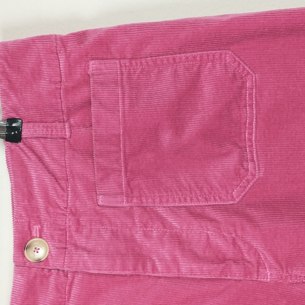 Anthropologie Maeve The Colette Pants Womens 32 Pink Wide Leg Corduroy Cropped - Picture 4 of 10